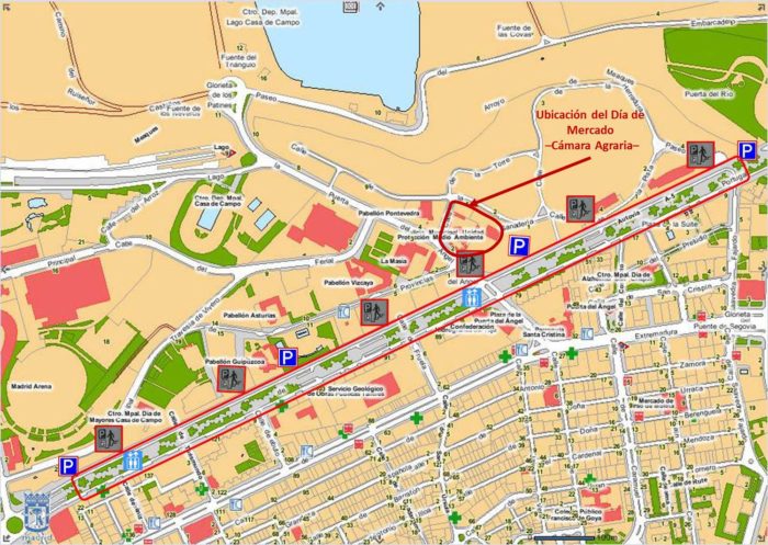 Plano de localización del parking (y ubicación del recinto de la Cámara Agraria de la Comunidad de Madrid)
